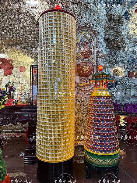 聖靈光佛具- 台灣珊瑚貝殼廟 光明燈柱安裝