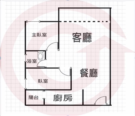 河堤溫馨大2房格局圖