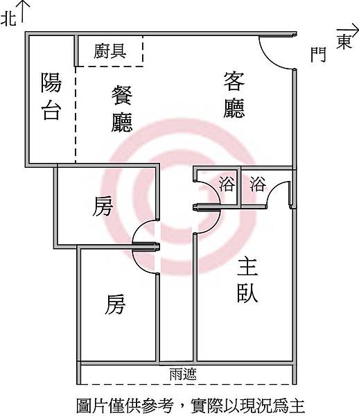 文山水世紀精緻三房格局圖