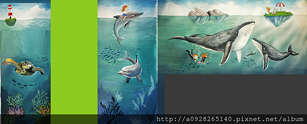 里莫牆壁彩繪 牆壁彩繪 海底世界