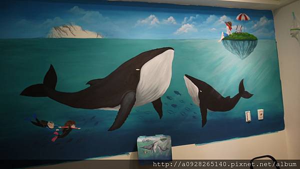 里莫牆壁彩繪 牆壁彩繪 海底世界