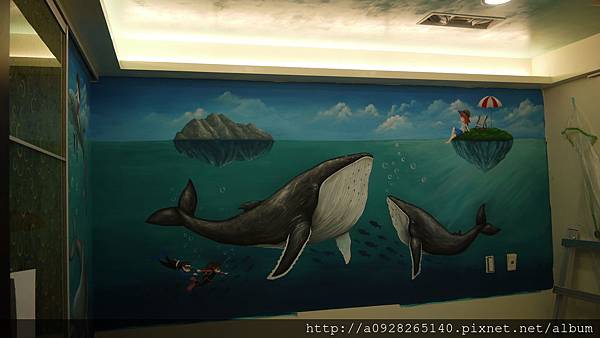 里莫牆壁彩繪 牆壁彩繪 海底世界