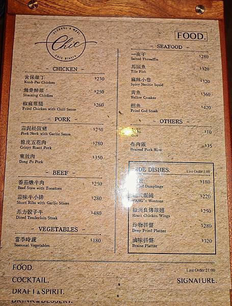 台北美食。CHIC Bistro - 特色調酒中式餐酒館（文