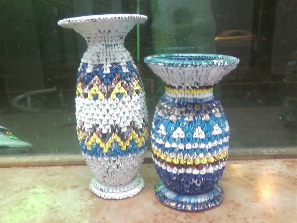 三角摺紙作品集-花瓶