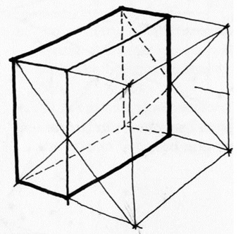 透視學 (perspective) 透視法教學畫法講義6-1,透視立體造型比例增加,對角線中心點 (設計表現技法,手繪練習,Poe,梁又文老師)1