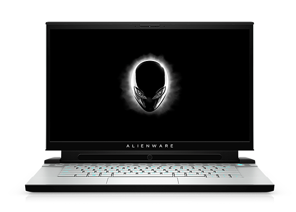 Alienware m15_front view open_Tobii_white