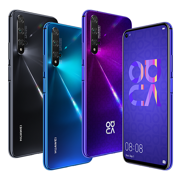 HUAWEI nova 5T_仲夏紫、蘇音藍、亮黑色