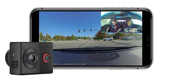 Garmin全新Dash Cam Tandem行車記錄器，擁有前後各180度雙鏡頭可完整捕捉車內外環境與細節，提供白天到夜晚持續不間斷的清晰畫面。-1