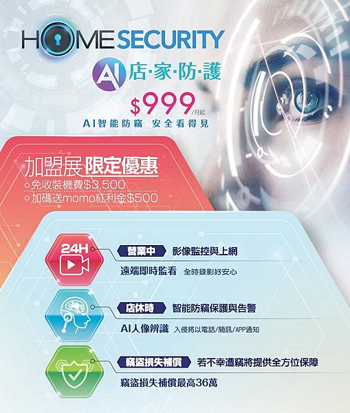 凱擘「HomeSecurity AI店家防護」服務前進2020秋季加盟展，祭出展場限定免裝機費、送紅利金好康！.jpg