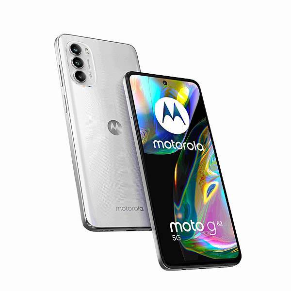 【新聞照片9】入門款5G手機moto g82 5G推出炫光百合白銀色，6GB+128GB版本NT10,000元有找