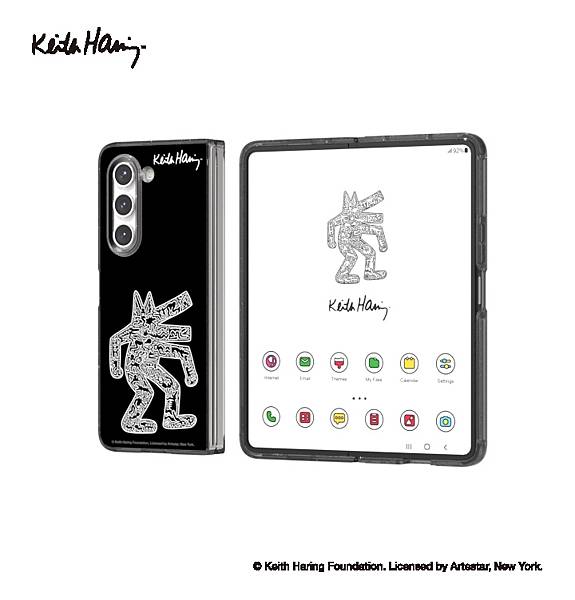 【新聞照片3】Galaxy Z Fold5 Eco-Friends Keith Haring 聯名保護殼（含QR Code，黑）