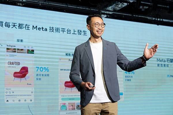 【新聞照片3】Meta 大中華區產業總經理姚榮豪分享，在 AI 幫助下，眾多品牌探索與產品購買發生在 Meta 平台上