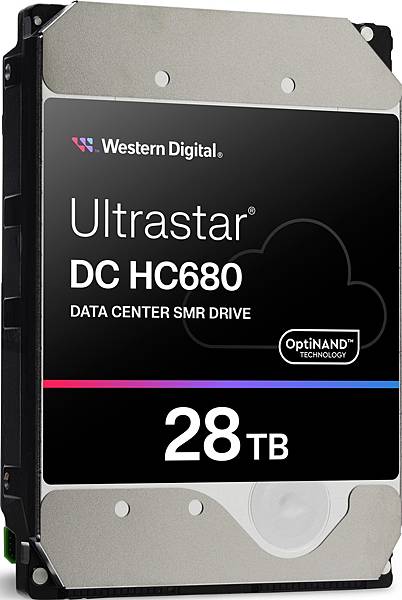 【新聞圖片一】28TB Ultrastar DC HC680 SMR HDD 針對循序寫入工作負載設計，嚴格要求儲存密度及每 TB 的能耗瓦數與價格，適用於大容量儲存等應用環境。