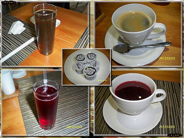 附餐飲料(冰、熱咖啡；冰、熱洛神花茶)