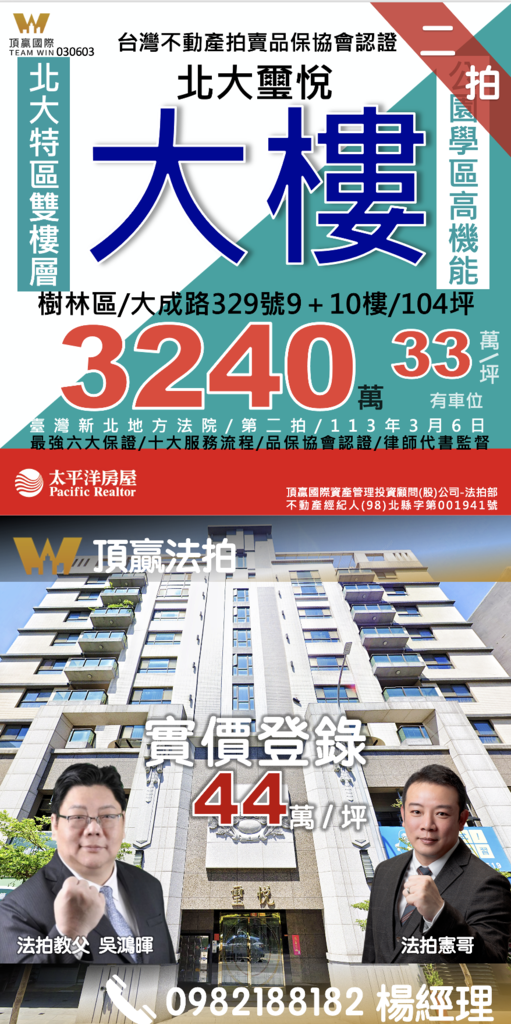 ◼️｜已拍定｜頂贏法拍｜樹林法拍屋｜0306｜二拍｜北大璽悅