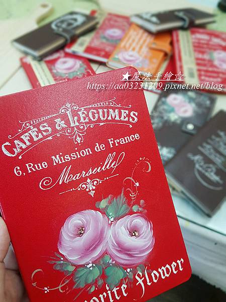 手札本彩繪-皮革彩繪-玫瑰彩繪