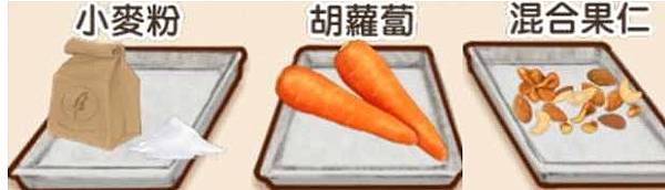 小麥粉 混合果仁 胡蘿蔔