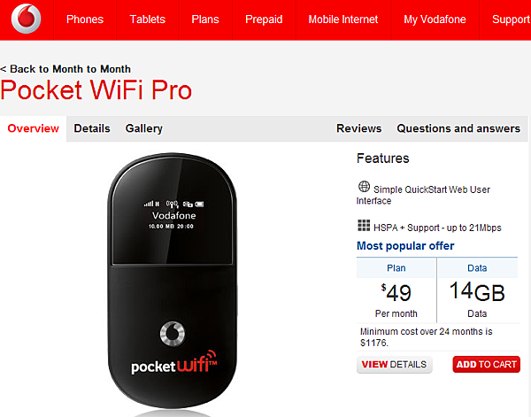 Pocket WiFi Pro - Mobile Phone & Plans - Vodafone Australia