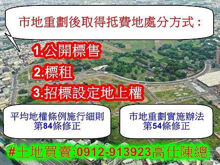 市地重劃後取得抵費地處分方式 市地重劃後取得抵費地處分方式