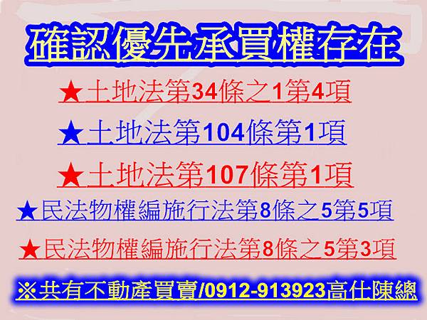 確認優先承買權存在(示意圖) 確認優先承買權存在(示意圖)