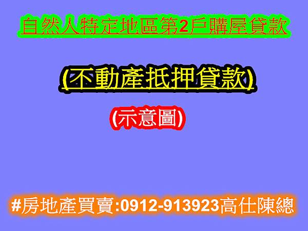 自然人特定地區第2戶購屋貸款(示意圖)