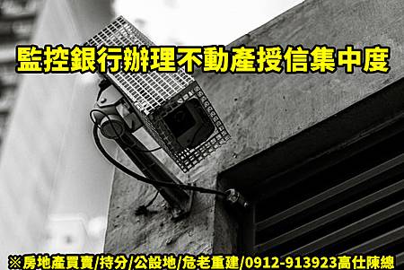 監控銀行辦理不動產授信集中度(示意圖)