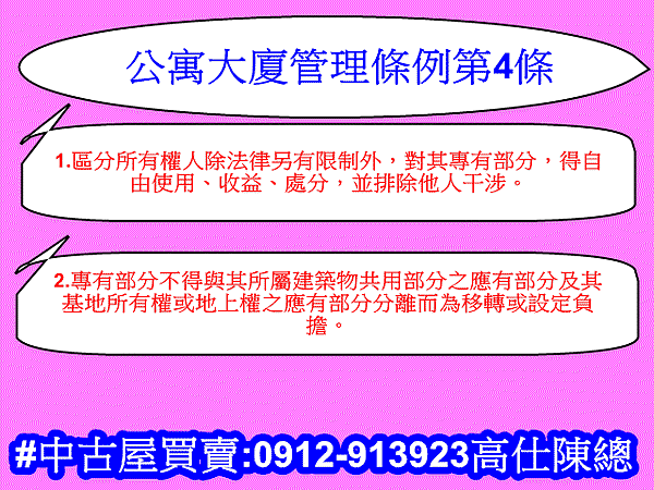公寓大廈管理條例第4條(示意圖)
