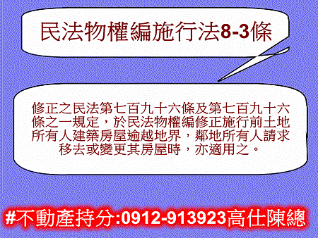 民法物權編施行法第8-3條