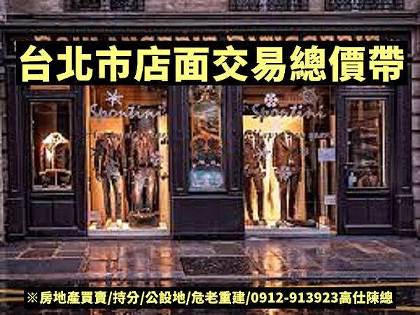 台北市店面交易總價帶(示意圖)