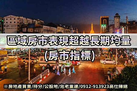 區域房市表現超越長期均量(示意圖) 區域房市表現超越長期均量(示意圖)