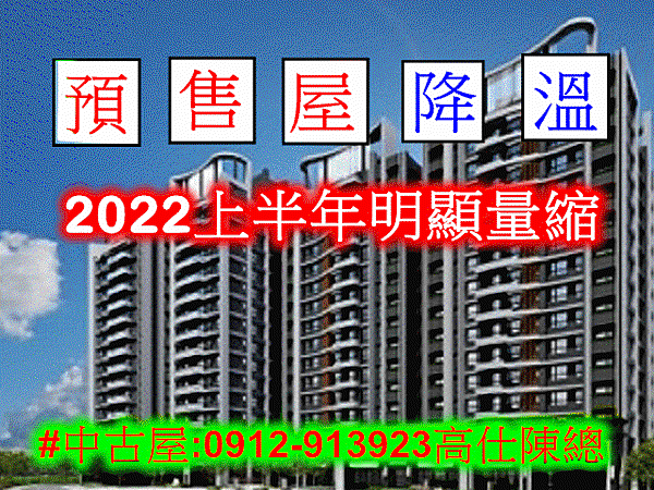 預售屋降溫(2022年上半年量縮)