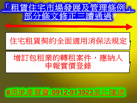 租賃住宅市場發展及管理條例部分條文修正三讀通過(示意圖)