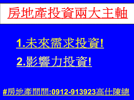 房地產投資兩大主軸