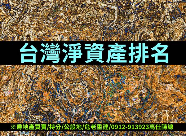 台灣淨資產排名(示意圖) 台灣淨資產排名(示意圖)