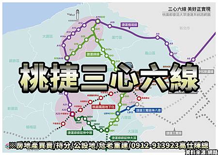 桃捷三心六線(示意圖) 桃捷三心六線(示意圖)