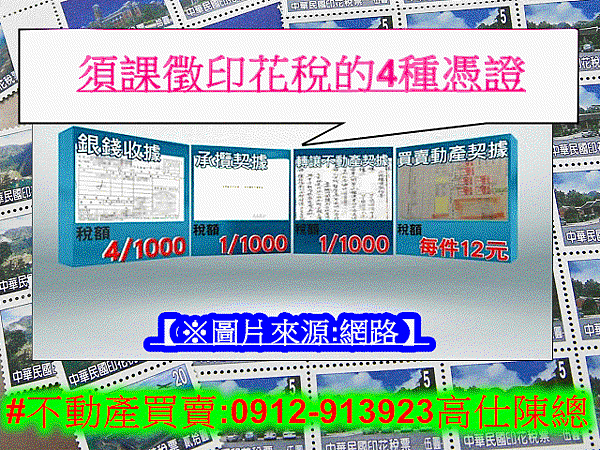 須課徵印花稅的4種憑證(示意圖) 須課徵印花稅的4種憑證(示意圖)