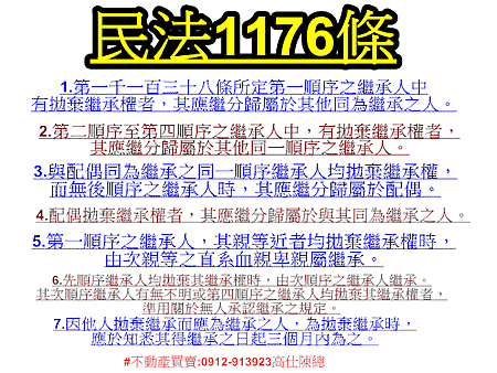 民法第1176條(繼承之拋棄)