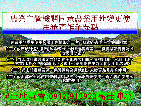 農業主管機關同意農業用地變更使用審查作業要點