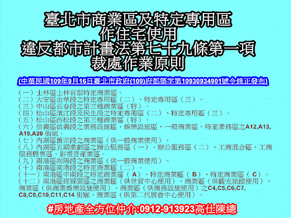 臺北市商業區及特定專用區