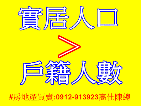 實居人口大於戶籍人數