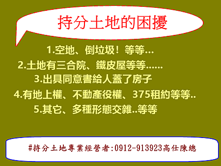 持分土地的困擾