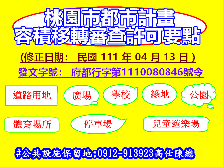  桃園市都市計畫容積移轉審查許可要點