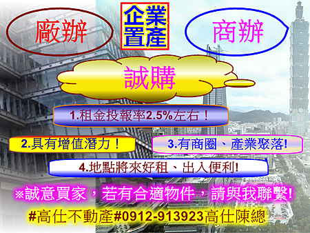 企業置產商辦廠辦