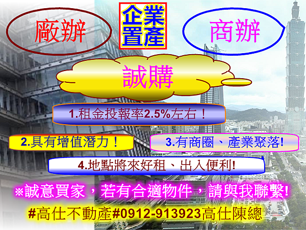 企業置產商辦廠辦