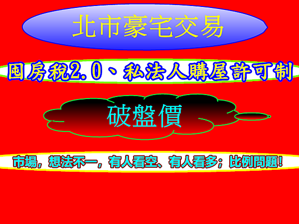 北市豪宅交易破盤價