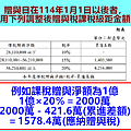 114年1月1日以後贈與稅