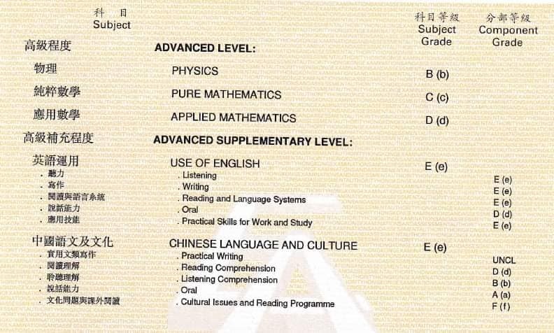 [分享]從香港中學會考看台灣教育與香港教育的差別-未考過AL