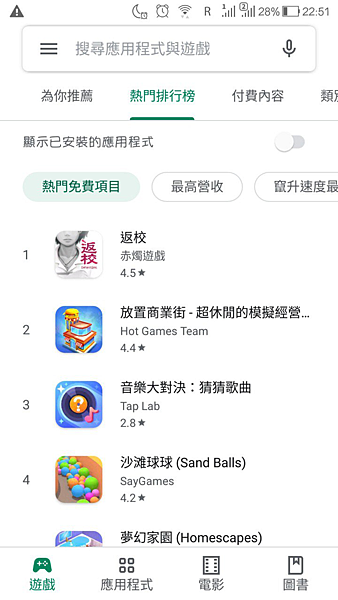 返校Android安卓商店排行NO1