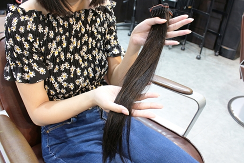 台中接髮推薦髮廊【電話亭Hair Salon】真人髪片無痕無