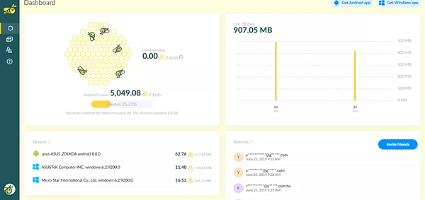 【免費掛機賺錢】 Honeygain利用網路流量賺錢，被動收